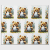 Golf Teddybeer met golfbal  Cadeaupapier (Vlak)