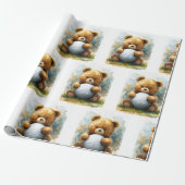 Golf Teddybeer met golfbal  Cadeaupapier (Uitgerold)