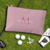 Golf Tee Golfer Pink Monogram Modern Accessory  Etui