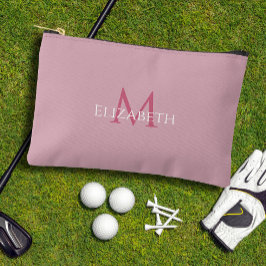 Golf Tee Golfer Pink Monogram Modern Accessory  Etui