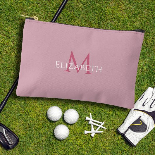 Golf Tee Golfer Pink Monogram Modern Accessory  Etui
