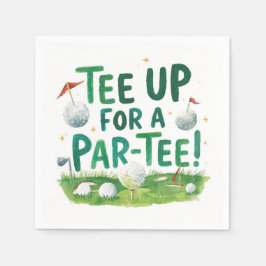 Golf tee klaar voor Par Tee Golfer Feestje Servet