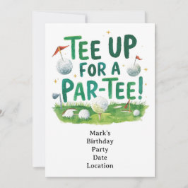 Golf tee up for Par Tee Golfer Party Kaart
