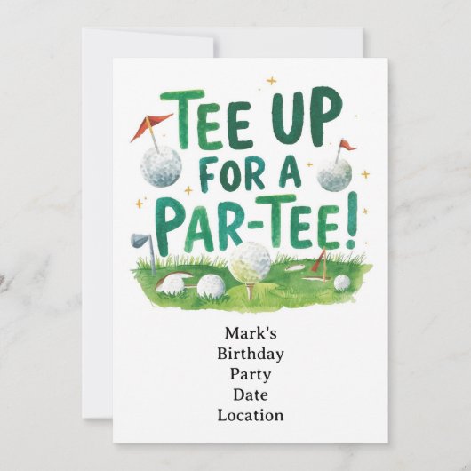 Golf tee up for Par Tee Golfer Party  Kaart (Voorkant)