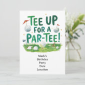 Golf tee up for Par Tee Golfer Party  Kaart (Staand voorkant)