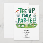 Golf tee up for Par Tee Golfer Party  Kaart (Voorkant / Achterkant)