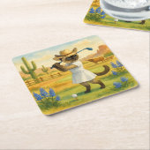 Golf Texas Birthday Themed for Cat Lovers  Kartonnen Onderzetters (Schuin)