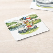 Golf Texas Thema voor Cat Lovers Kartonnen Onderzetters (Schuin)