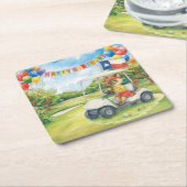 Golf Texas Thema voor Cat Lovers Square Paper Co Kartonnen Onderzetters (Schuin)