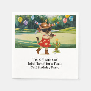 GOLF TEXAS Verjaardagsfeest voor kattenliefhebbers Servet
