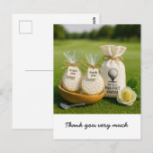 Golf thank you card with golf gifts souvenir  briefkaart (Voorkant / Achterkant)