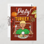 Golf Thanksgiving golfer eet bal kalkoen grappig Briefkaart (Voorkant / Achterkant)