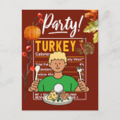 Golf Thanksgiving golfer eet bal kalkoen grappig Briefkaart (Voorkant)