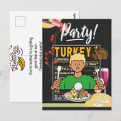 Golf Thanksgiving golfer eet bal kalkoen grappig Briefkaart (Voorkant / Achterkant)
