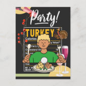 Golf Thanksgiving golfer eet bal kalkoen grappig Briefkaart (Voorkant)