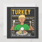 Golf Thanksgiving golfer eet bal kalkoen grappig Feestdagenkaart (Voorkant)