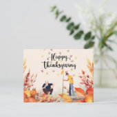 Golf Thanksgiving Herfstgroet voor Golfer Briefkaart (Staand voorkant)