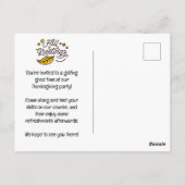 Golf Thanksgiving Party Herfstgolfbaan Briefkaart (Achterkant)