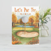 Golf Thanksgiving Party Herfstgolfbaan Kaart (Staand voorkant)