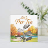 Golf Thanksgiving Party Herfstgolfbaan Save The Date (Staand voorkant)