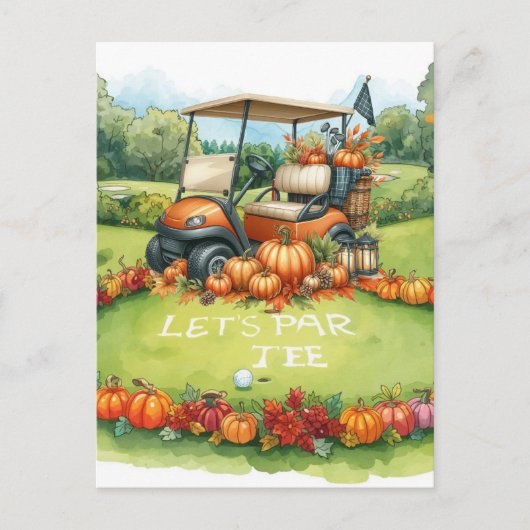 Golf Thanksgiving thema voor golfer Briefkaart (Voorkant)