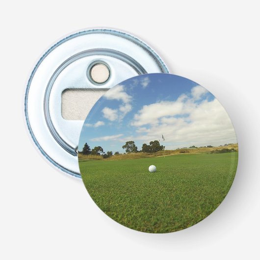 Golf The Game, Magnetic Bottle Opener. Button Flesopener (Voorkant)