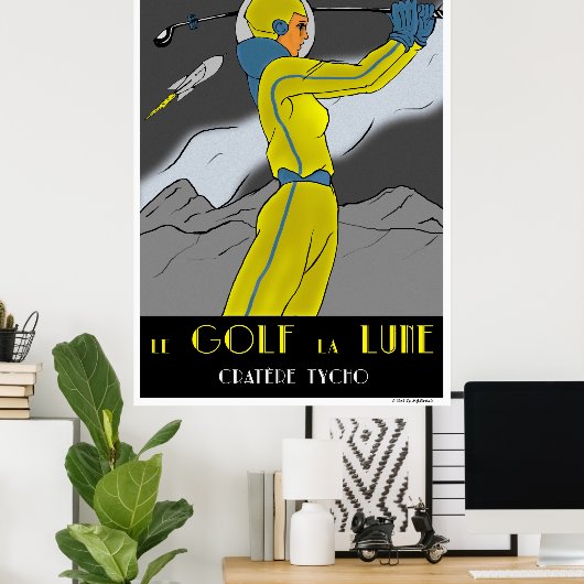 Golf the Moon Poster (Thuiskantoor)