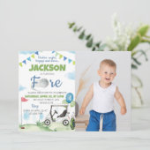 Golf Thema 4e Verjaardagsfeest Uitnodiging (Staand voorkant)