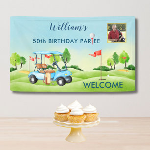 Golf Thema 50e (elke leeftijd) Foto Verjaardags We Spandoek