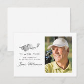 Golf thema 50e verjaardag foto bedankkaart (Voorkant / Achterkant)