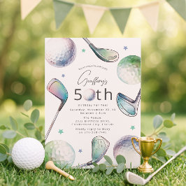 Golf Thema 50e Verjaardag Par-tee Kaart