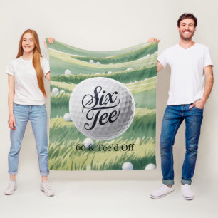 Golf Thema 60 & Afgeslagen Verjaardag Feest Cadeau Fleece Deken