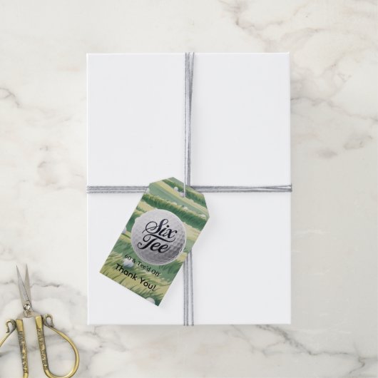Golf Thema 60 & Tee’d Off Verjaardagsfeest Bedankt Cadeaulabel (Met Touw)