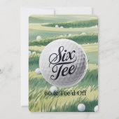 Golf Thema 60 & Tee'd Off Verjaardagsfeest Kaart (Achterkant)