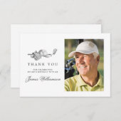 Golf thema 60e verjaardag foto bedankkaart (Voorkant / Achterkant)