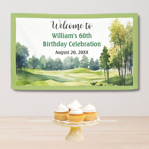 Golf Thema 60ste (elke leeftijd) Verjaardagsfeest  Spandoek