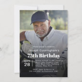 Golf Thema 75e Verjaardagsfeest Foto Kaart (Voorkant)