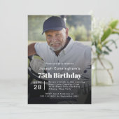 Golf Thema 75e Verjaardagsfeest Foto Kaart (Staand voorkant)