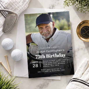 Golf Thema 75e Verjaardagsfeest Foto Kaart