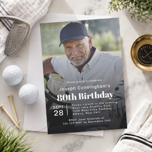 Golf Thema 80ste Verjaardagsfeest Foto Kaart