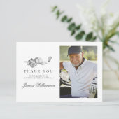 Golf thema 90e verjaardag foto bedankkaart (Staand voorkant)