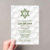 Golf Thema Bar Mitzvah Acryl Uitnodiging (Insitu (Draagbaar))