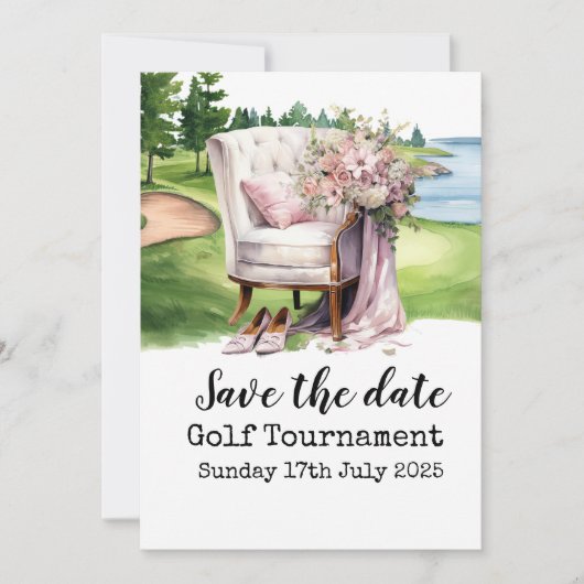 Golf-thema bruidsdouche uitnodiging - Fore (Voorkant)