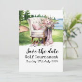 Golf-thema bruidsdouche uitnodiging - Fore (Staand voorkant)