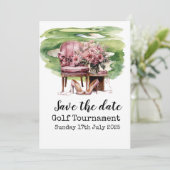 Golf-thema bruidsdouche uitnodiging - Fore (Staand voorkant)