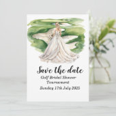 Golf-thema bruidsdouche uitnodiging - Fore (Staand voorkant)