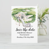 Golf-thema bruidsdouche uitnodiging - Fore (Staand voorkant)