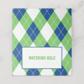 Golf thema Buffet voedsel tent labels Plaatskaartje (Buitenkant ongevouwen)