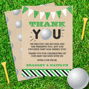 Golf thema Co-ed Baby shower Bedankkaart