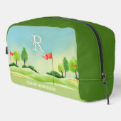 Golf Thema Cursus Groen Monogram Naam Toilettasje (Rechterhoek)